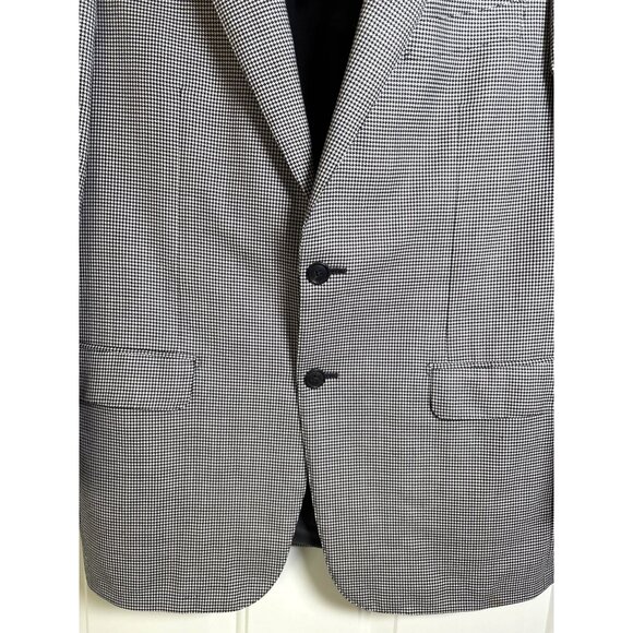 Ermenegildo Zegna Men's Wool Herringbone Black‎ White Blazer Luxury Jacket 50 - Picture 3 of 13